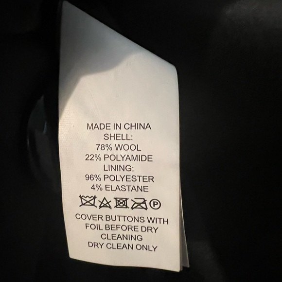 Kate Spade Wool Coat Ruffle Trim Bow Back Peacoat Black Women's Size 6 - Picture 12 of 12